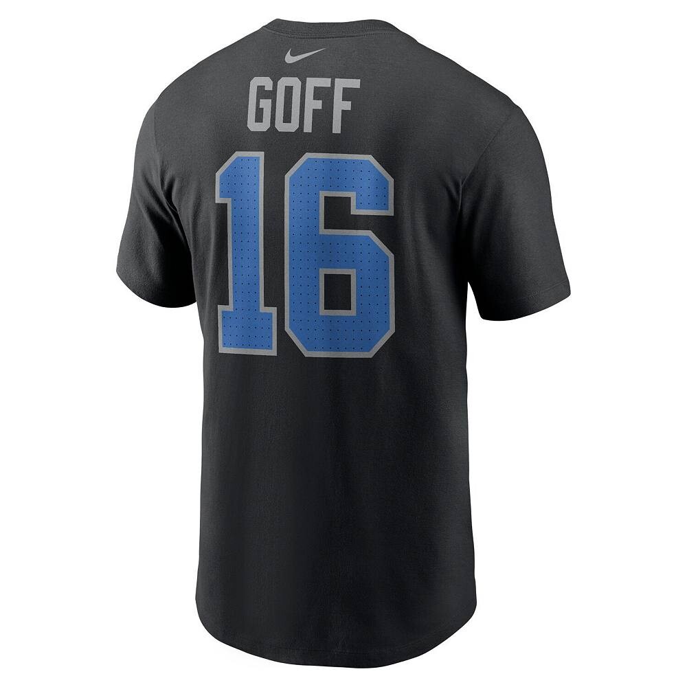 Мужская черная футболка с именем и номером Nike Jared Goff Detroit Lions, цвет Lns Black — фото 3