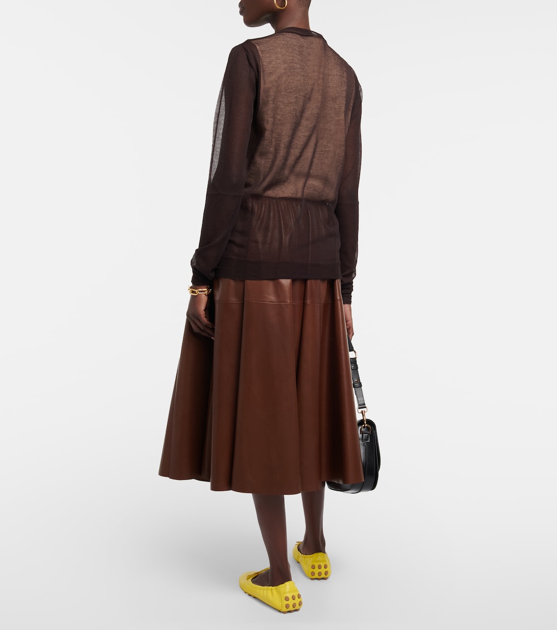 Прозрачный свитер из смесового хлопка Tod's, коричневый — фото 3