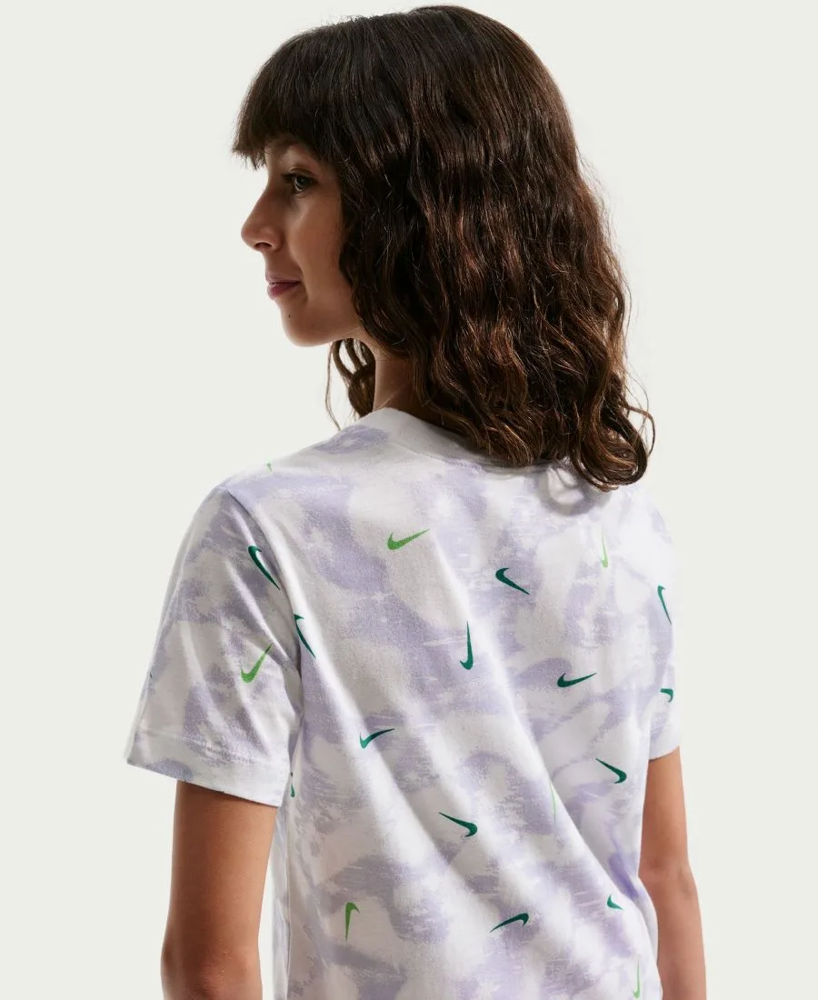 Детская спортивная футболка с коротким рукавом и принтом Nike, белый — фото 4