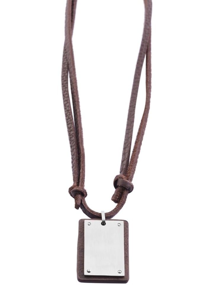 

Adeliás Колье унисекс из нержавеющей стали, 98 см, коричневого цвета