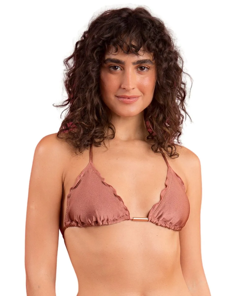 

Однотонный лиф бикини с треугольными чашечками и мягкой подкладкой Río de Sol, цвет Maquillaje