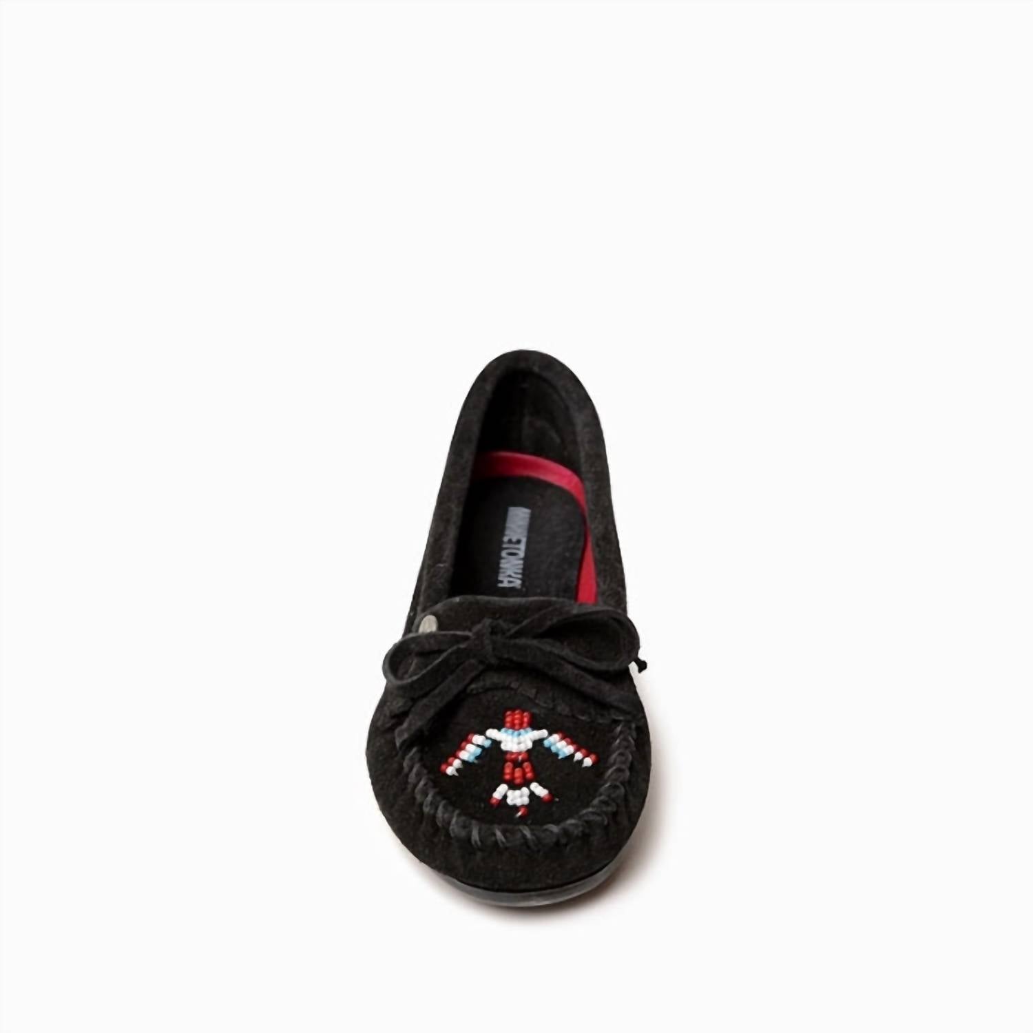 Женские мокасины Thunderbird Animikii с жесткой подошвой черные Minnetonka — фото 3