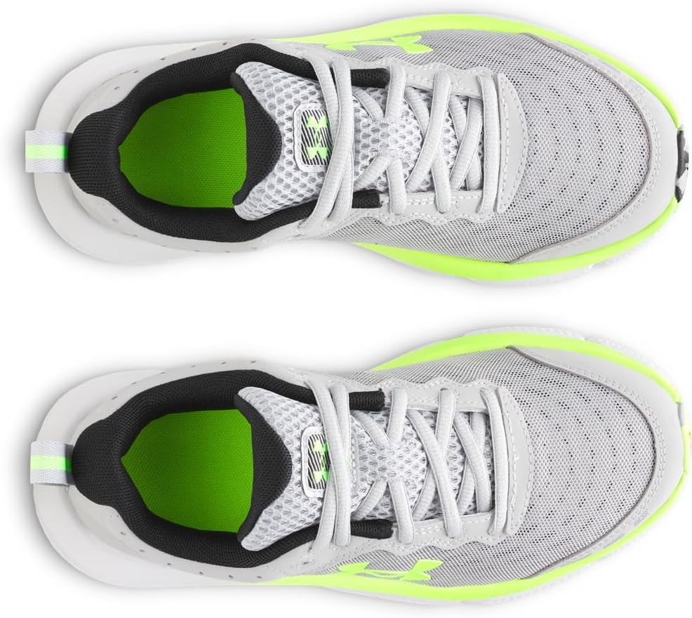 Кроссовки для мальчиков Under Armour Assert 10 для младших школьников, черный/зеленый/серый — фото 4