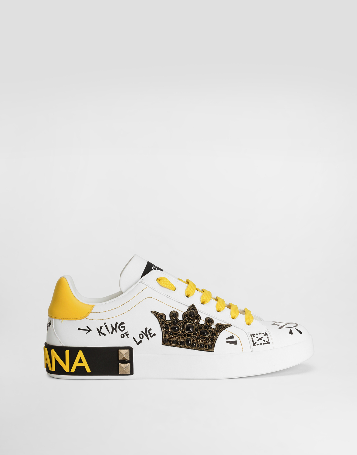 

Кроссовки Portofino из телячьей кожи наппа DOLCE & GABBANA, мультиколор