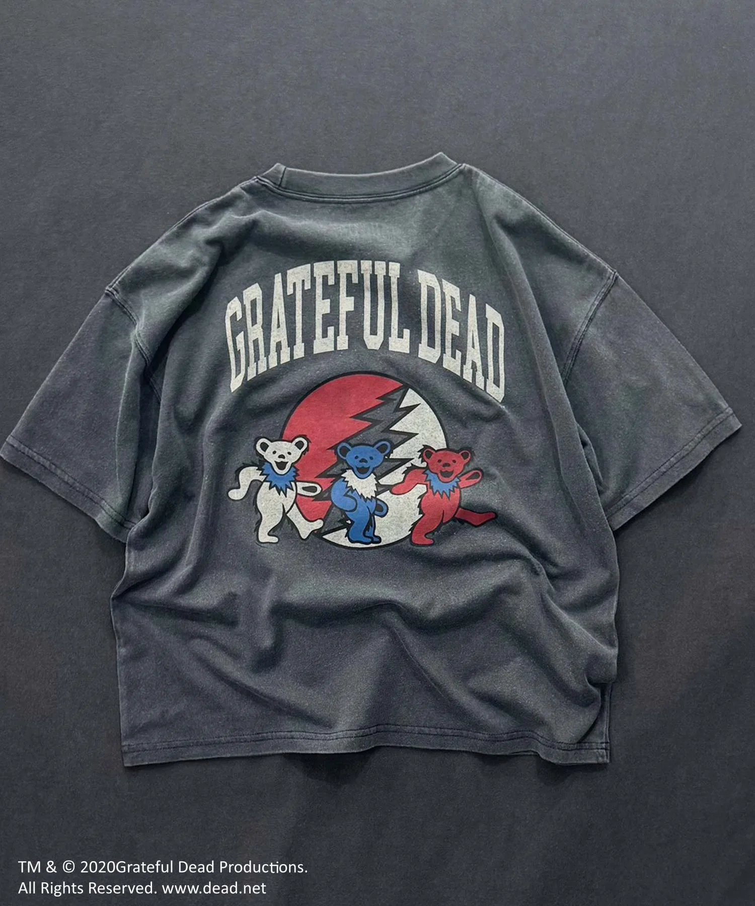 Детская футболка Grateful Dead оверсайз, угольного цвета — фото 3