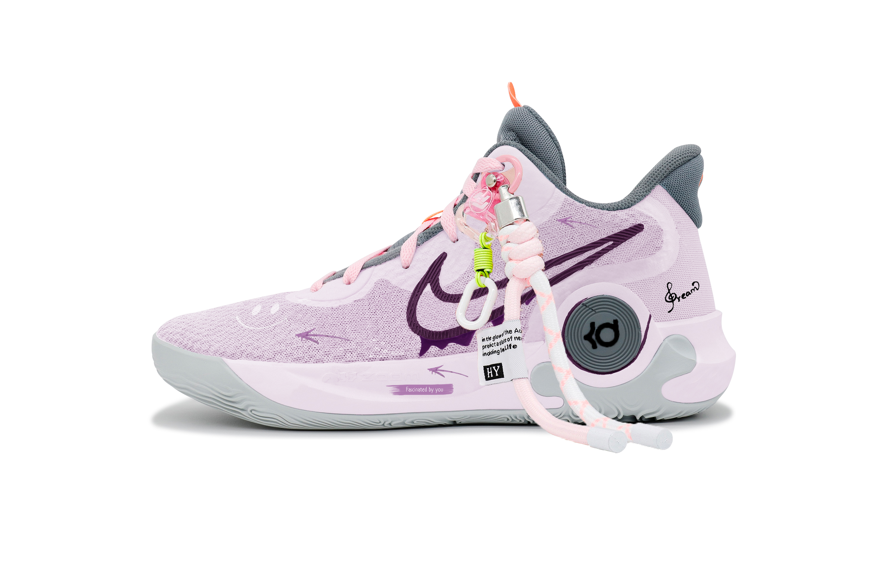 

Баскетбольные кроссовки KD Trey 5 IX Basketball Shoes Unisex Mid-Top Pink Nike, фиолетовый