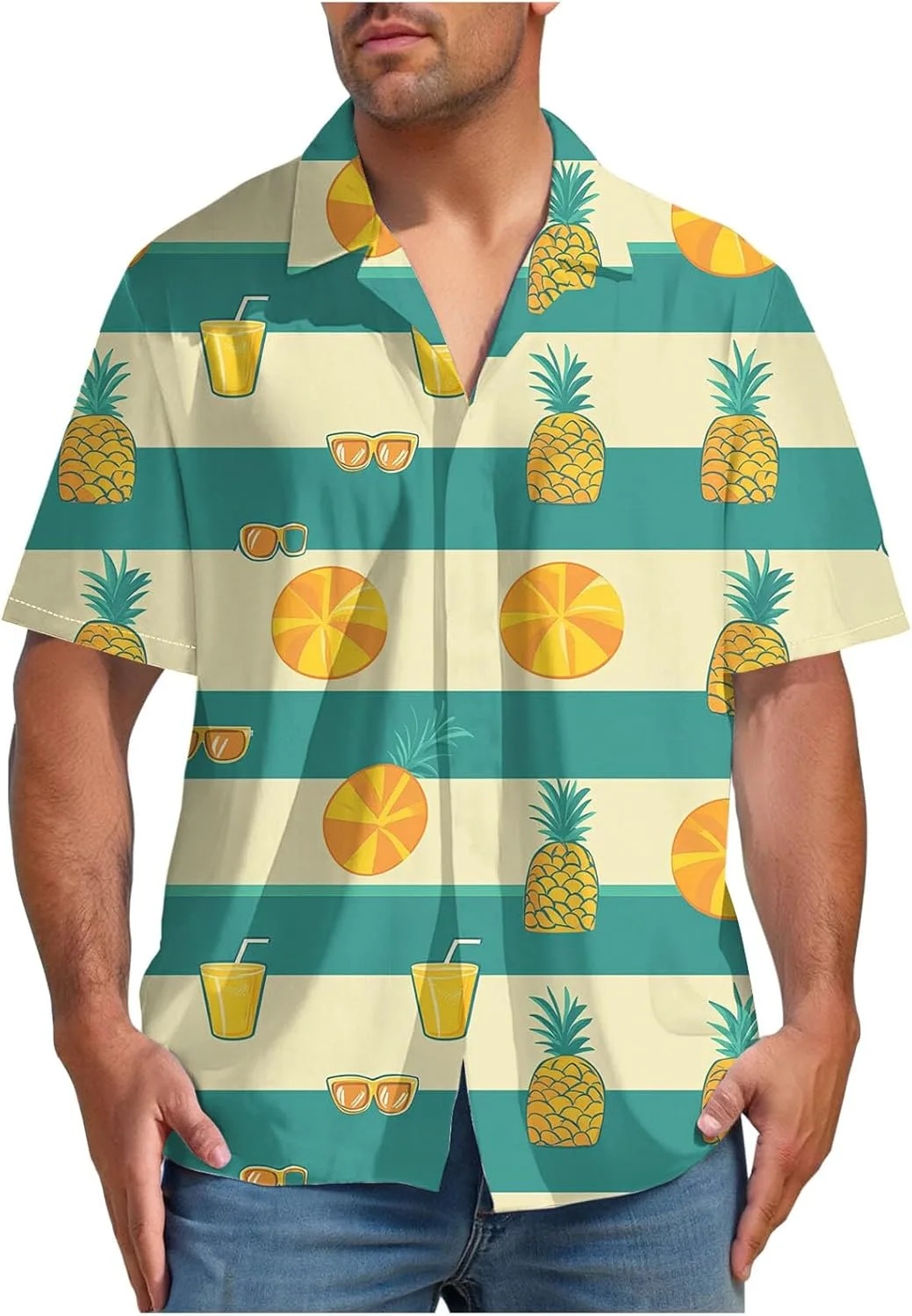 

Мужская гавайская рубашка с коротким рукавом Tropical Summer Beach NATHGAM