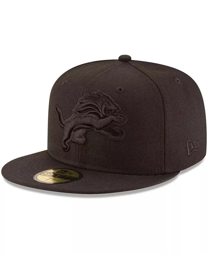 

Мужская приталенная кепка Detroit Lions Black on Black 59FIFTY New Era, черный