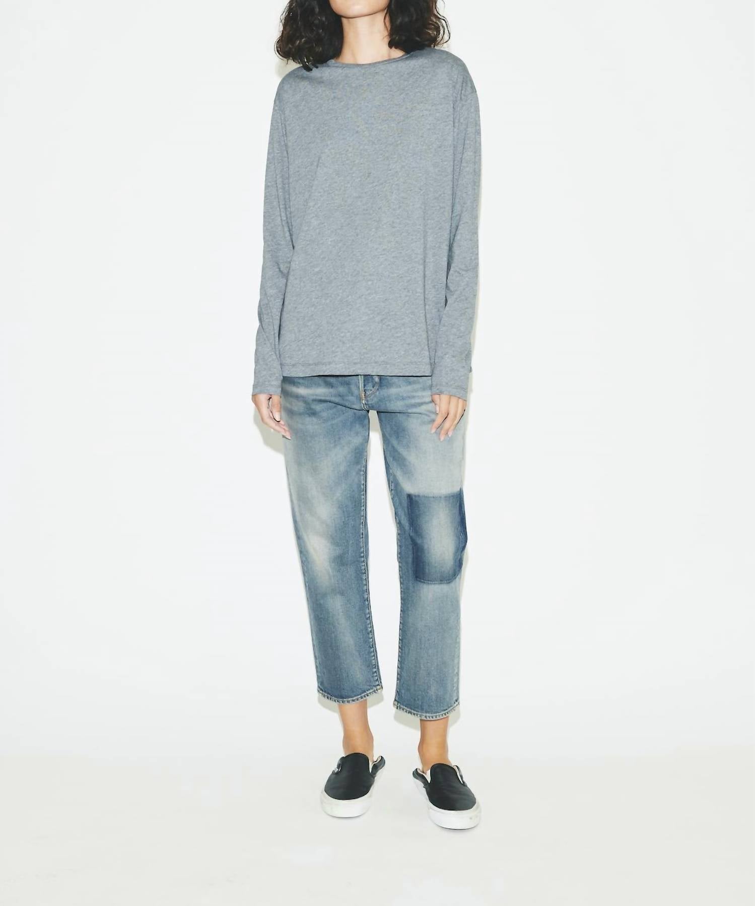 

Футболка с кокеткой в ​​сером меланжевом цвете 6397, цвет grey melange