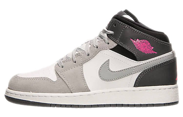 

Кроссовки Jordan 1 Mid White Grey Hyper Pink GS