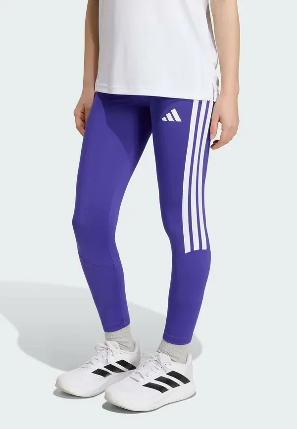 Леггинсы Adidas Performance Jg essential 3 stripes legging, чисто-фиолетовый белый