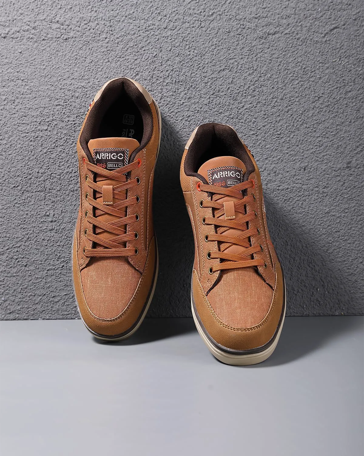 

ARRIGO BELLO Мужские повседневные туфли Модные кроссовки Дышащие, комфортные, классические на шнуровке Низкие прогулочные обувь, коричневый