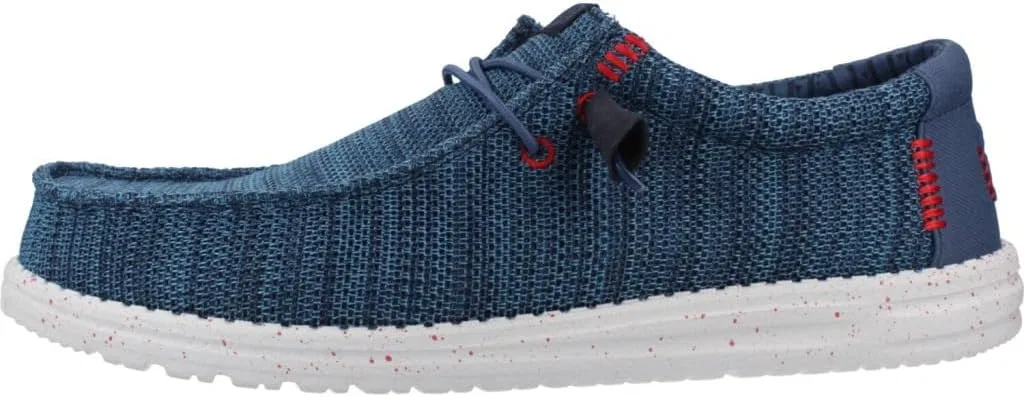 HEYDUDE - Мужские слипоны Wally из эластичного парусинового полотна, цвет Ensign Blue Multi, размер 44 EU — фото 2