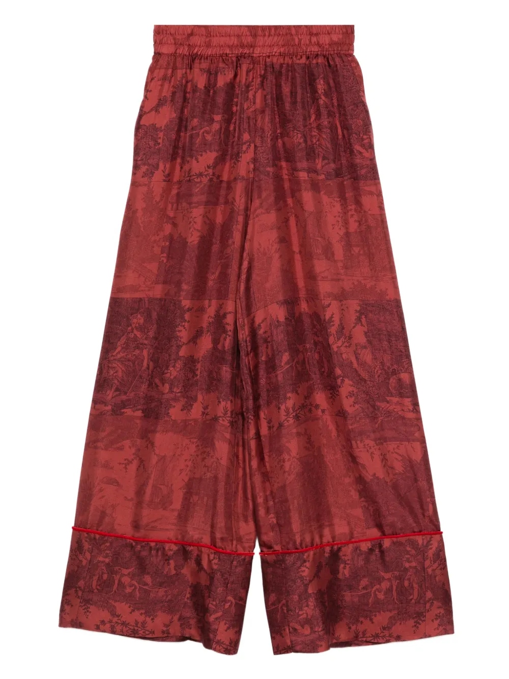 

Шелковые брюки с принтом Pierre-Louis Mascia, красный