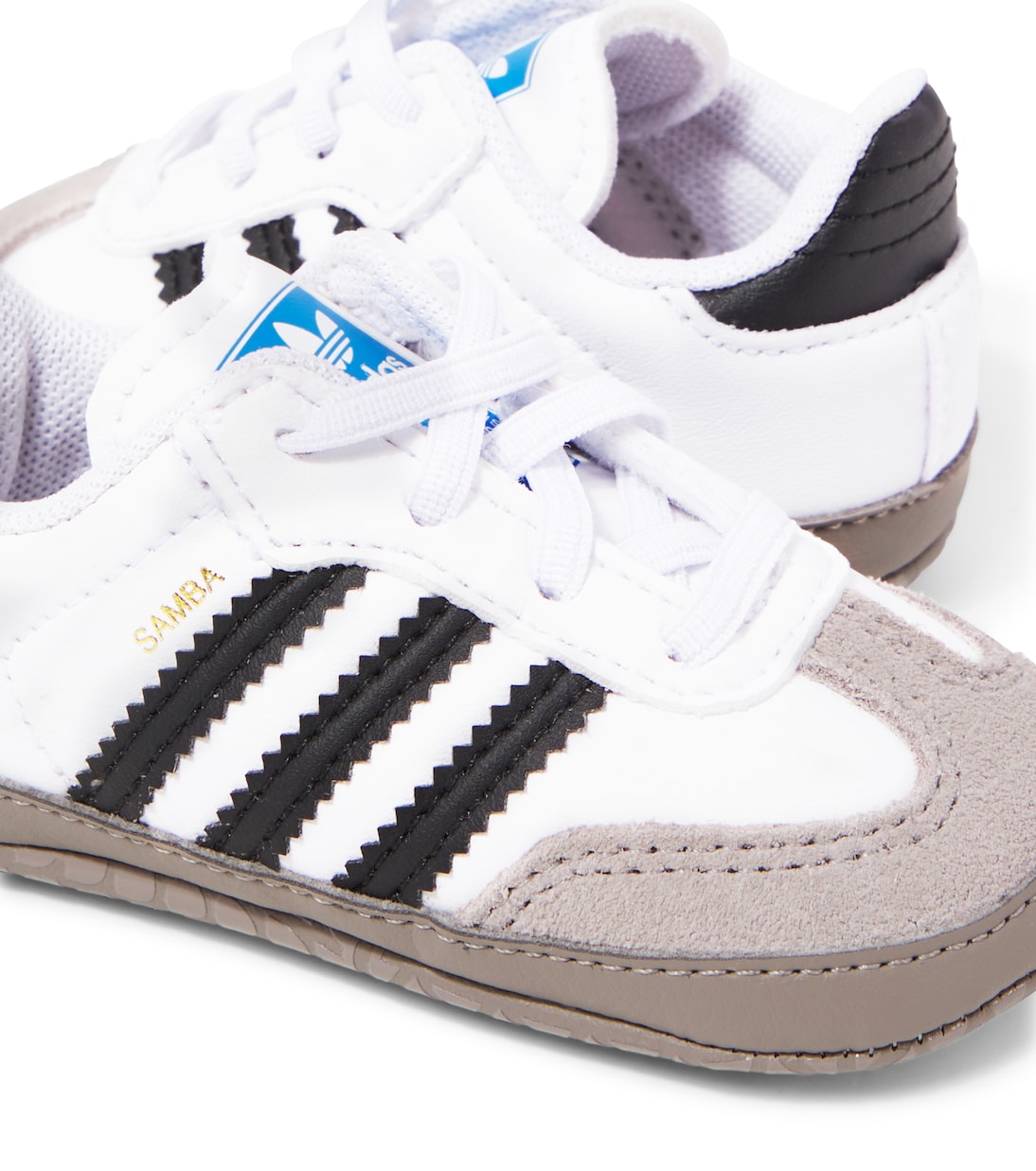 Детские кожаные кроссовки Baby Samba Crib Adidas Originals Kids, Ftwr White/Core Black — фото 4