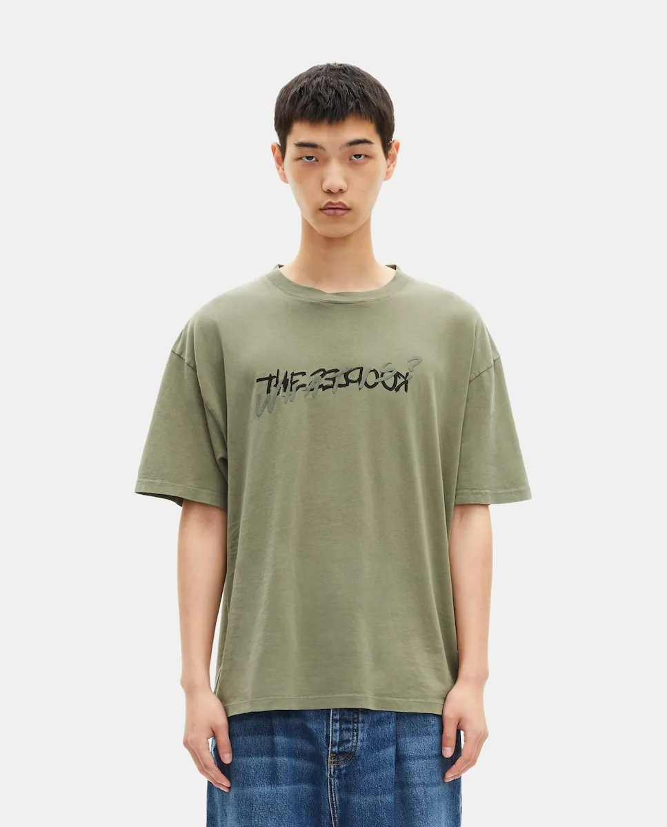 

Мужская футболка с граффити-принтом 'What is' The Kooples, зеленый