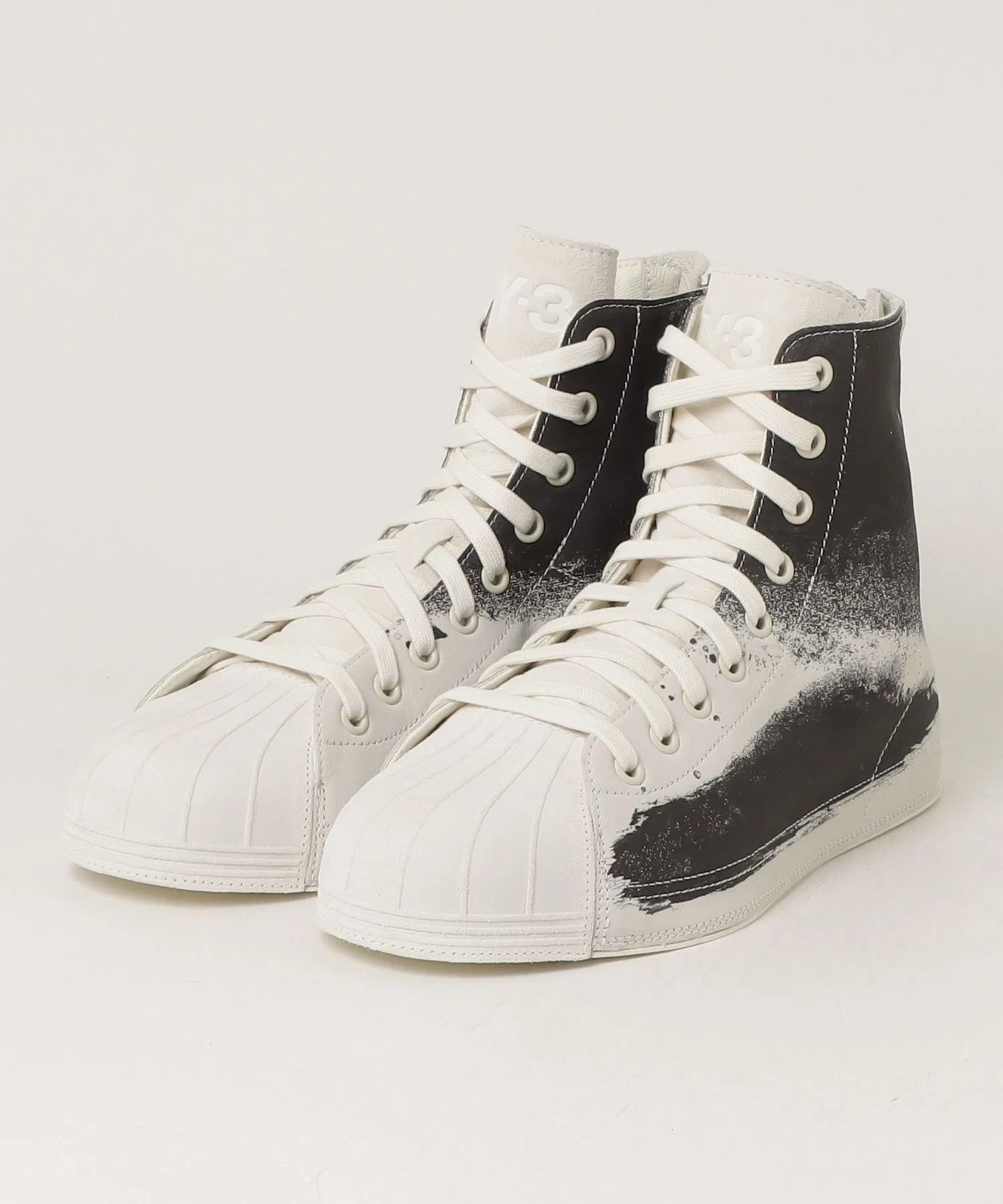 Унисекс высокие кроссовки из замши Y-3 NIZZASTAR HI белые — фото 4