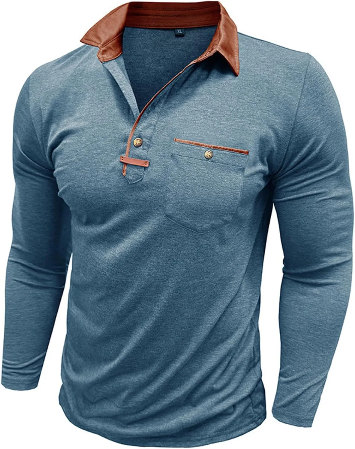 

Мужская поло с длинным рукавом Color Block Easyoyo