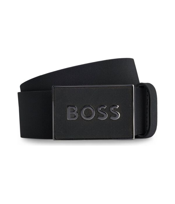 

Ремень мужской Boss кожаный с логотипом, черный