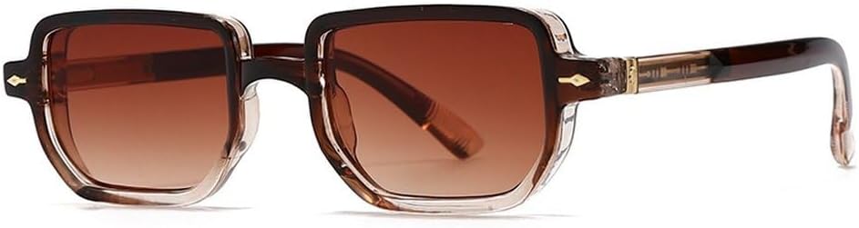 

Мужские солнцезащитные очки Retro Rivets Square с градиентным переходом цвета и защитой от УФ-излучения UV400, модные женские солнцезащитные очки SKFGNX, Brown Tea Gradient