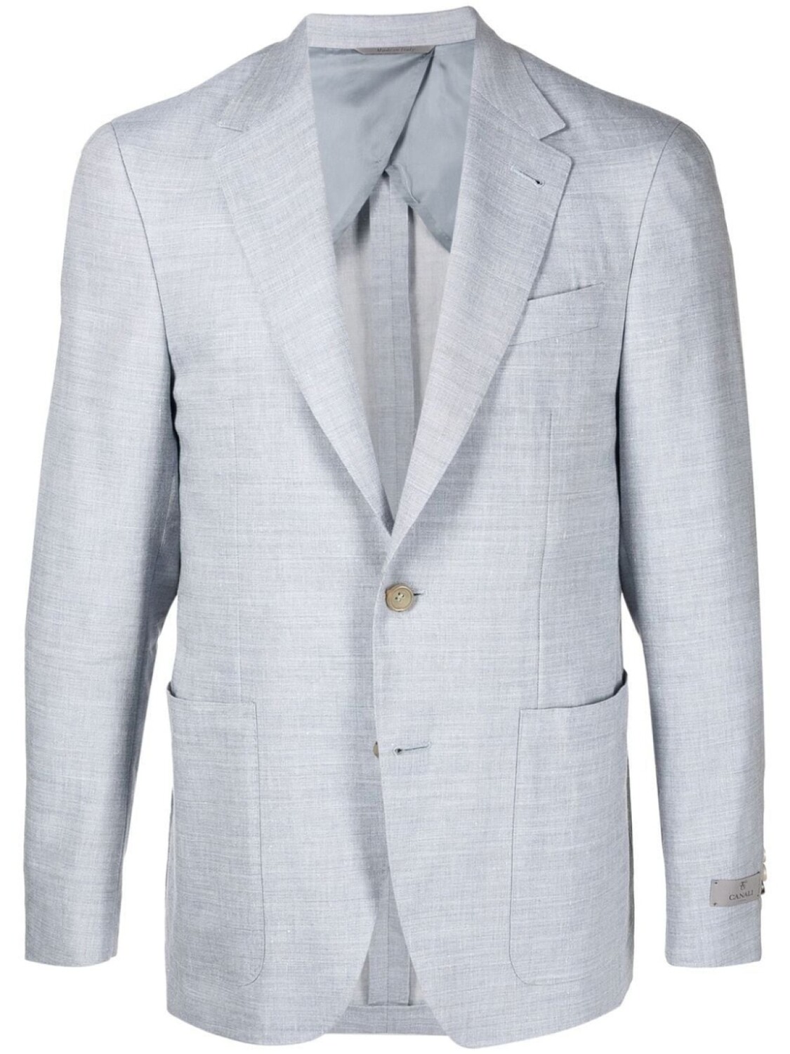

Canali однобортный пиджак из смесовой шерсти, синий