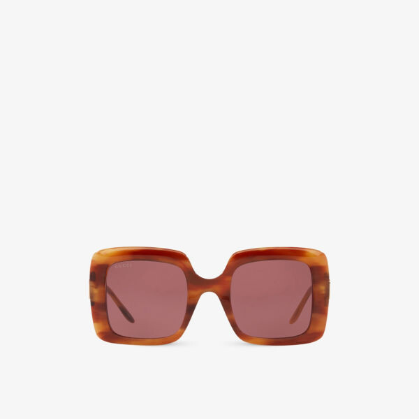

Солнцезащитные очки из ацетата в квадратной оправе GG0896S Gucci, коричневый