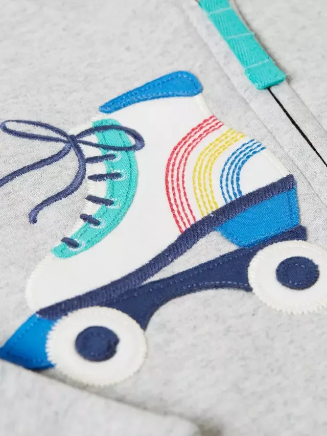 Детская хлопковая толстовка Carbis, цвет серый/роликовые коньки Frugi — фото 3