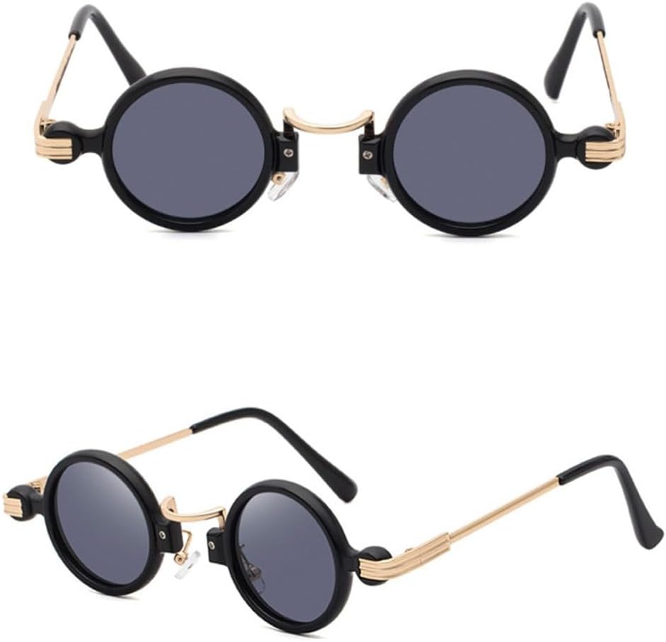 

Круглые панк-солнцезащитные очки для мужчин в винтажном стиле, очки в маленькой оправе для женщин, солнцезащитные очки для женщин с защитой от УФ-излучения UV400 VFDHN, C1