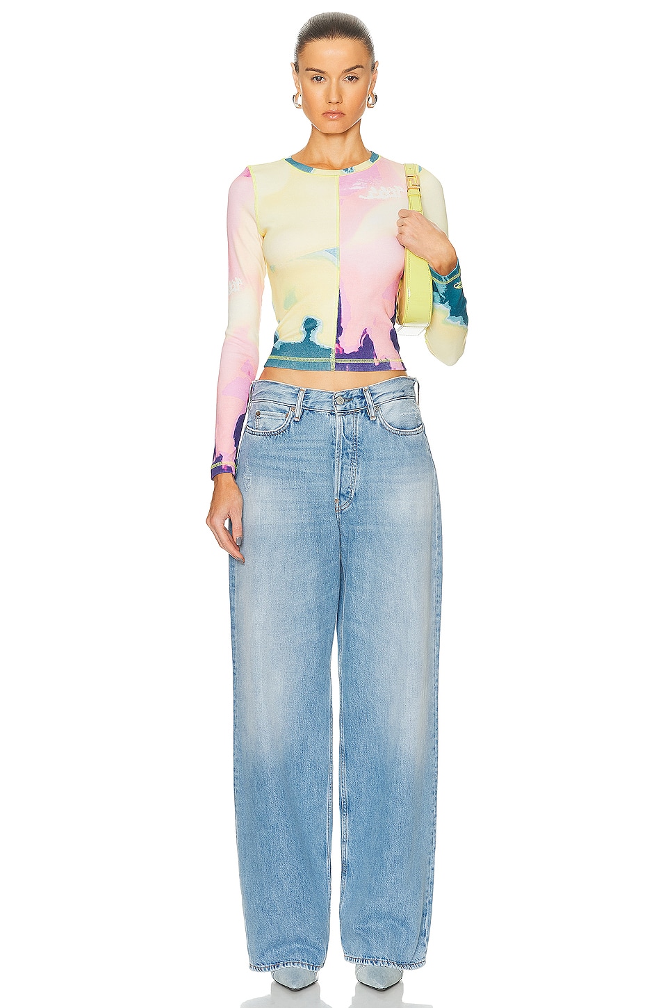 Низкие мешковатые джинсы с широкими штанинами Acne Studios, Light Blue — фото 4
