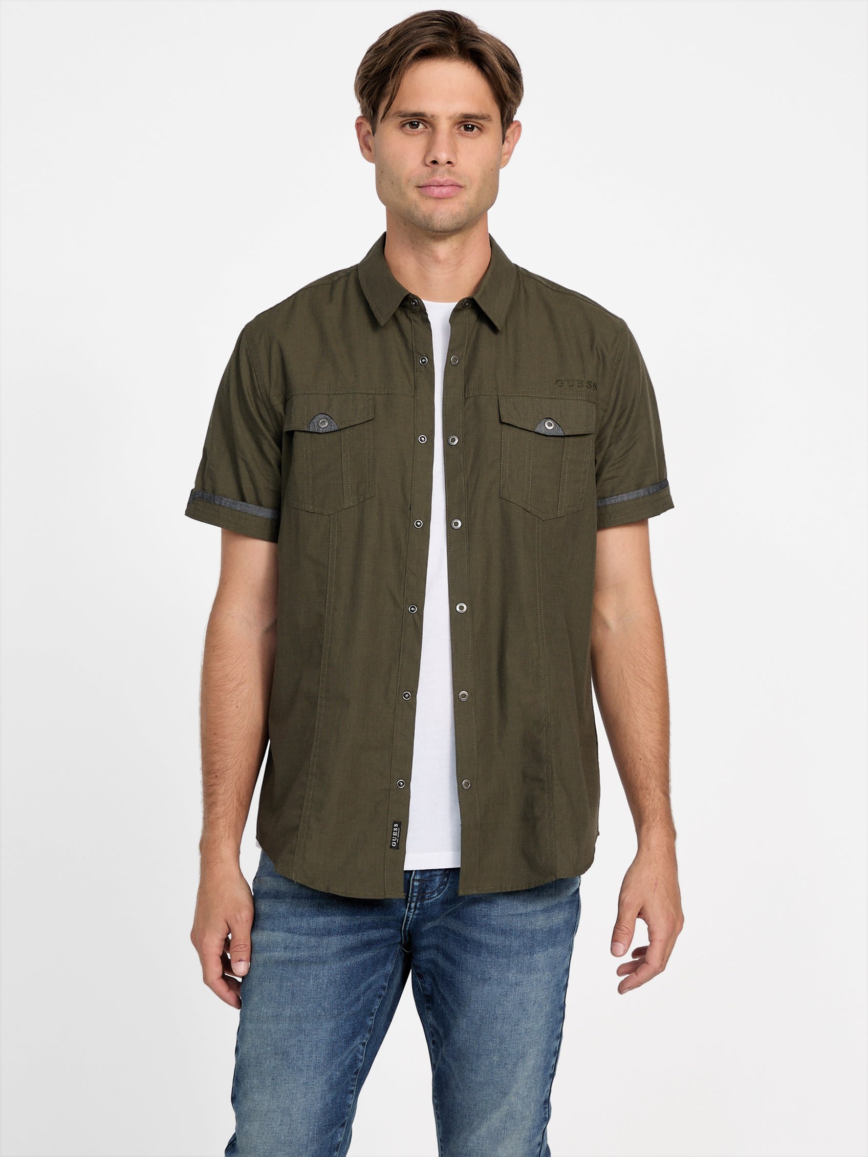 

Рубашка Cartie Twill с коротким рукавом Guess Factory, цвет dusty sage