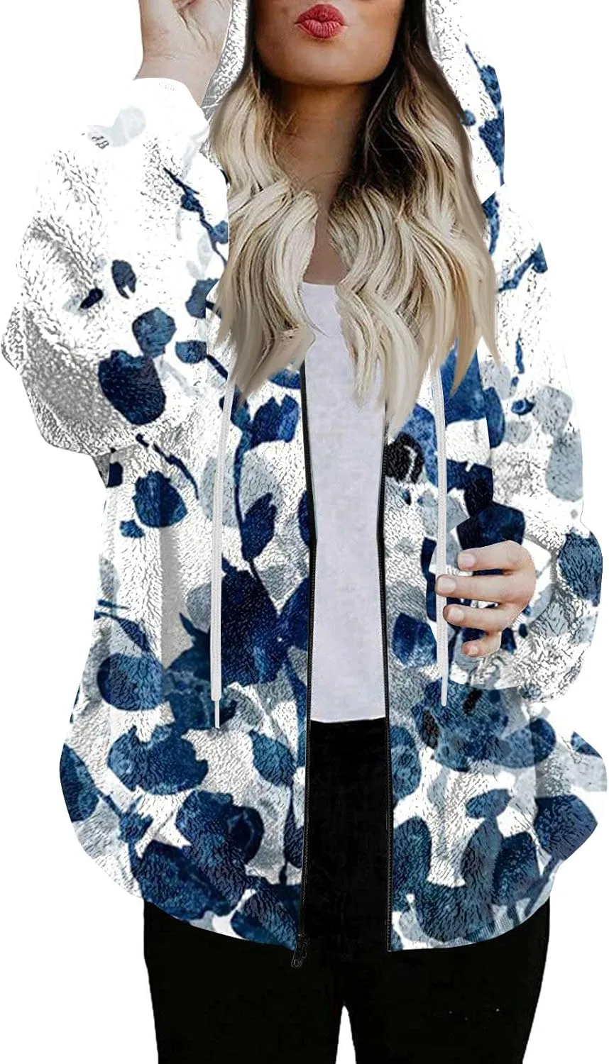 Женская худи с молнией, флисовая, Casual, на капюшоне, 1-sky Blue