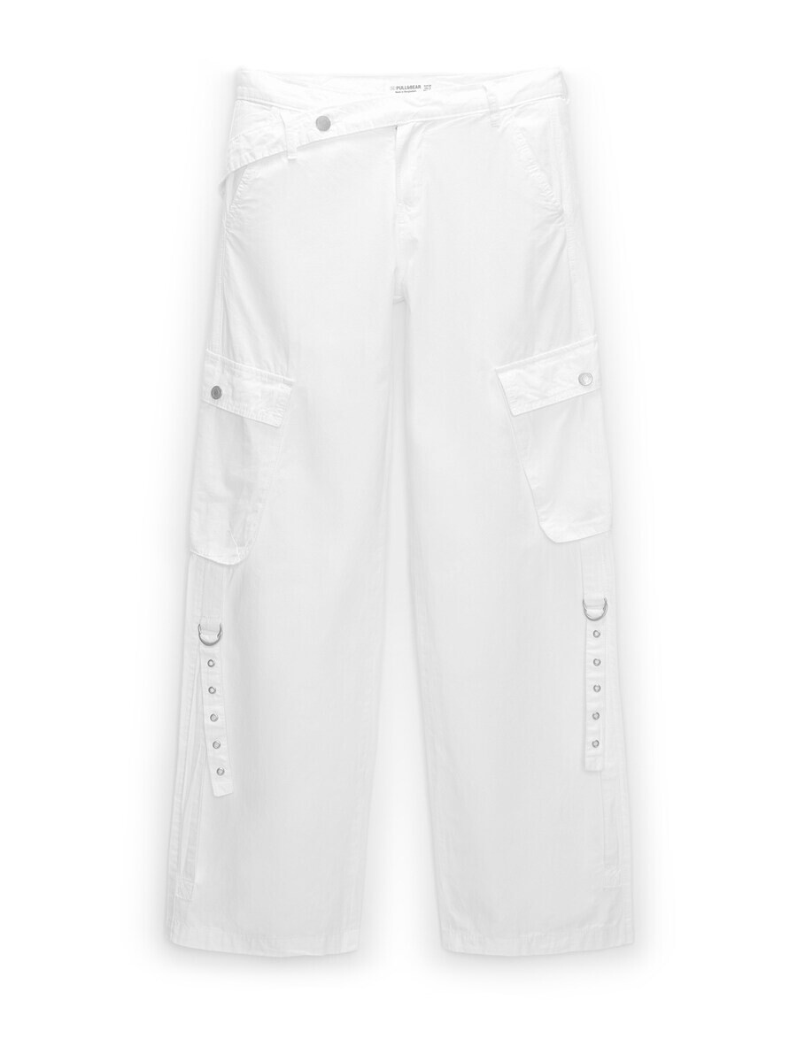 

Брюки-карго Pull&Bear Wide leg Cargo Pants, белый