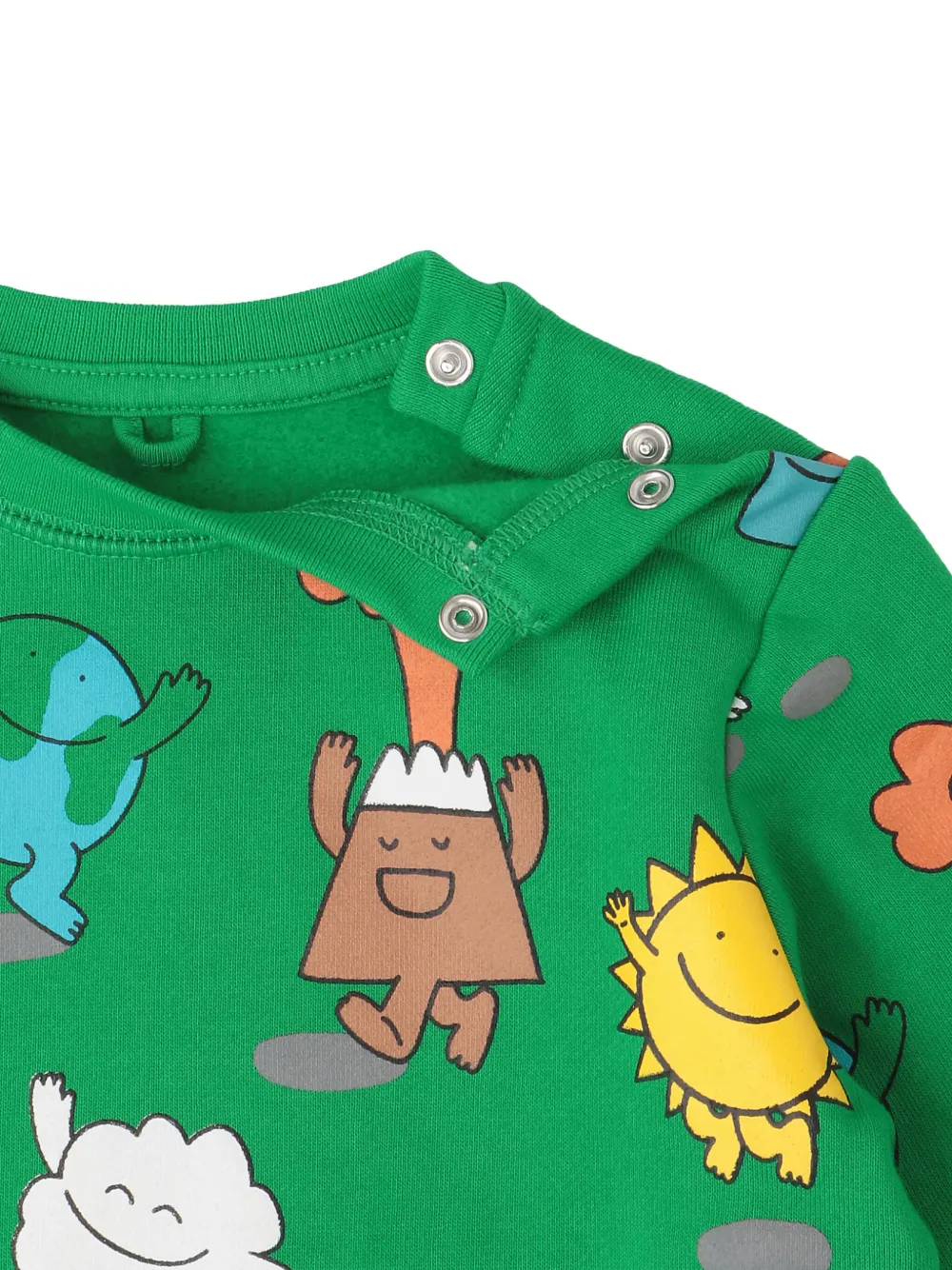 Свитер с мультяшным принтом Stella McCartney Kids, зеленый — фото 3
