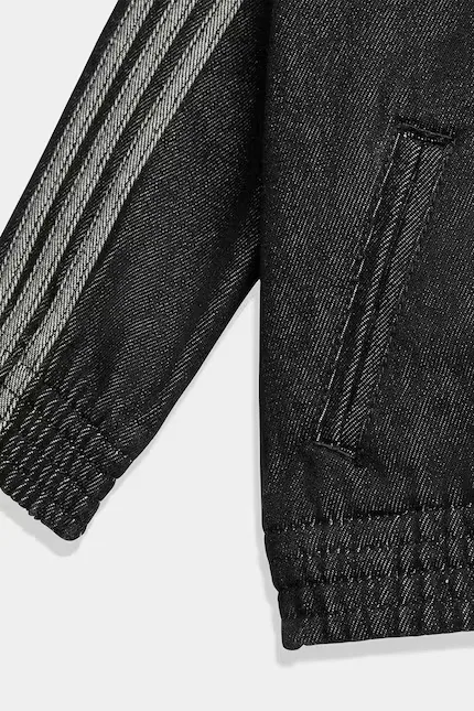 Джинсовая толстовка на молнии Adidas Originals, черный — фото 4