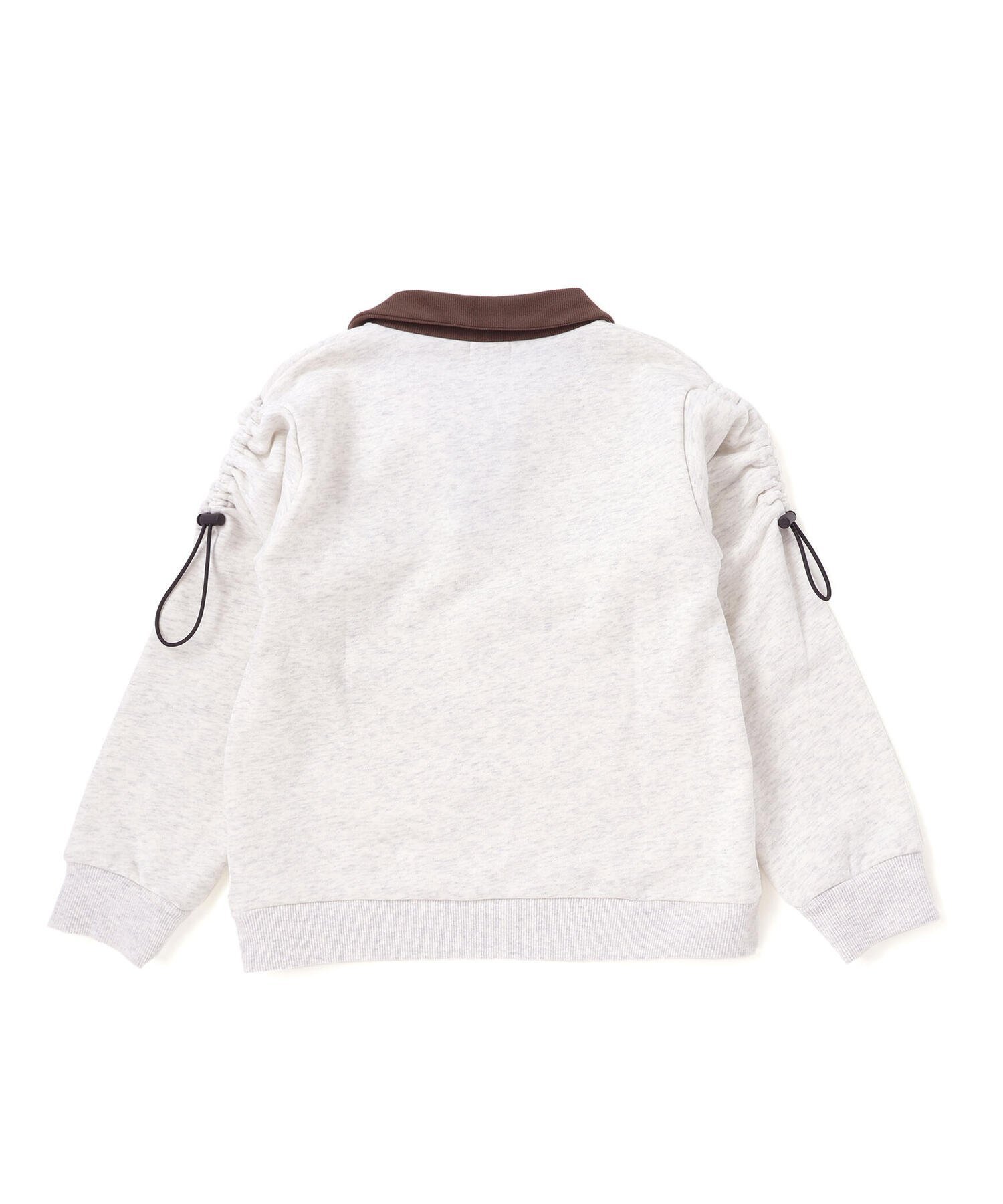 Флисовая регбийная футболка с нашивкой и логотипом (110–150 см) Nexchic, off white — фото 4