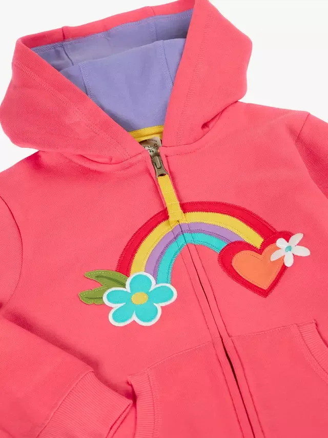 Детская толстовка Carbis на молнии с аппликацией, цвет ревень/радуга Frugi — фото 2