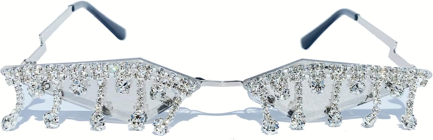 

Винтажные солнцезащитные очки «кошачий глаз» с кисточками и стразами, женские солнцезащитные очки с хрустальными кисточками, уникальные блестящие очки с бриллиантами mincl, Silver