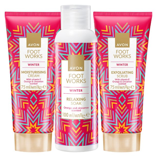 

Avon, Cinnamon Orange, набор для ухода за ногами, 3 шт.