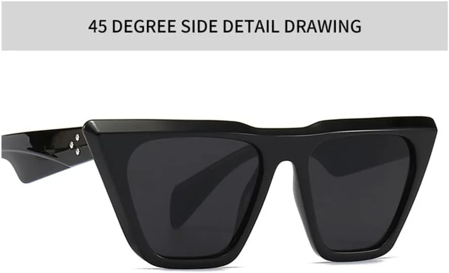 

Ретро-солнцезащитные очки «кошачий глаз» для мужчин и женщин, солнцезащитные очки для женщин, защита от УФ-излучения UV400, зеркальные заклепки LANGSER, 4