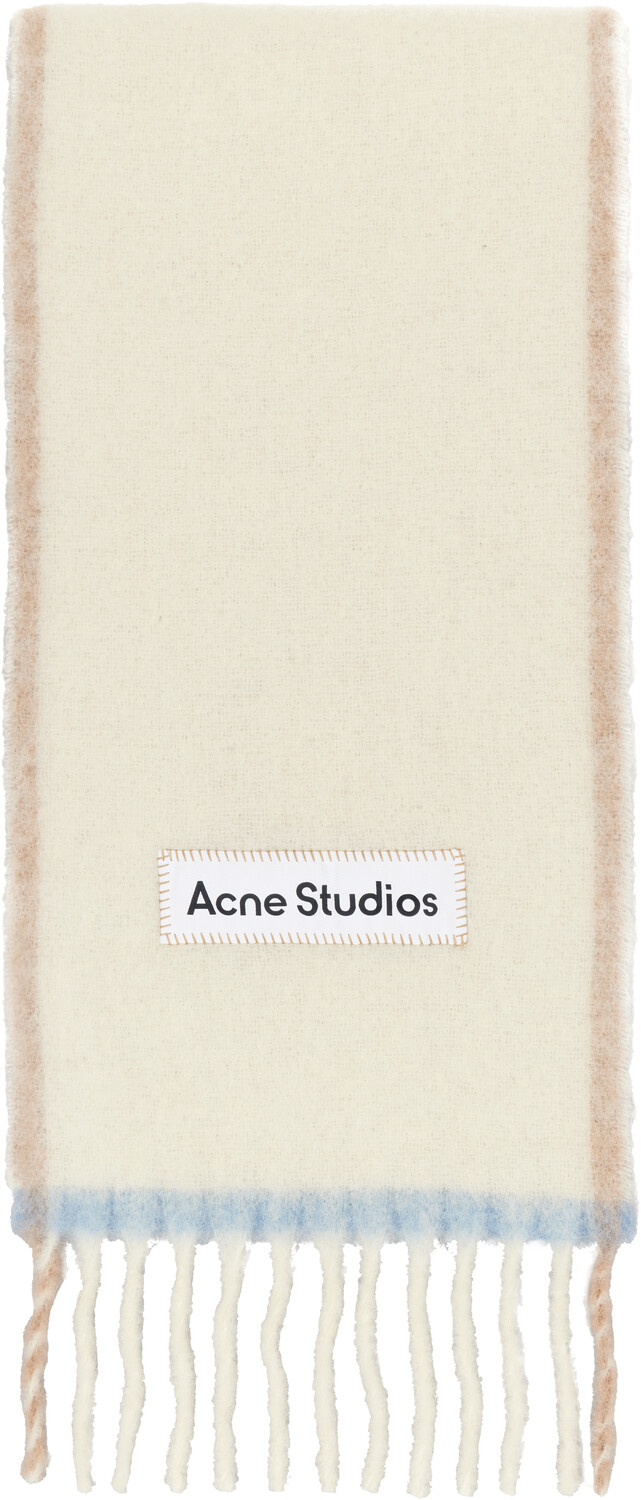 

Узкий шарф из шерсти и мохера цвета «кремовый» Acne Studios, белый