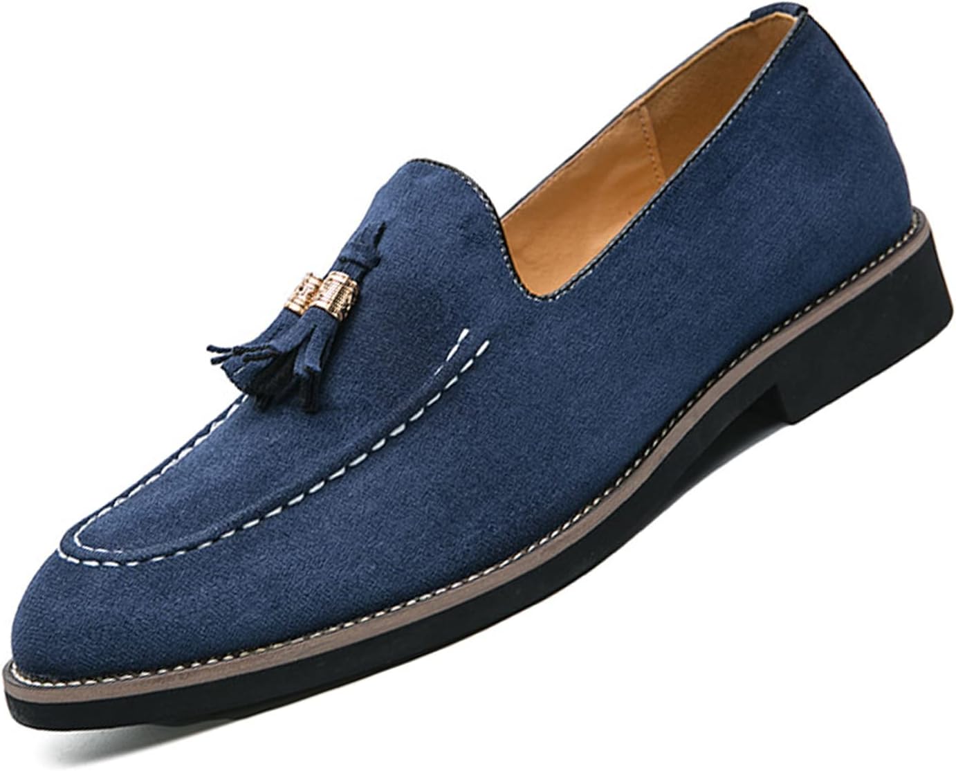 

Мужские замшевые лоферы KCTRFSJ с кисточками, ручной работы, мокасины с удобной посадкой, обувь, удобная нескользящая деловая обувь, синий