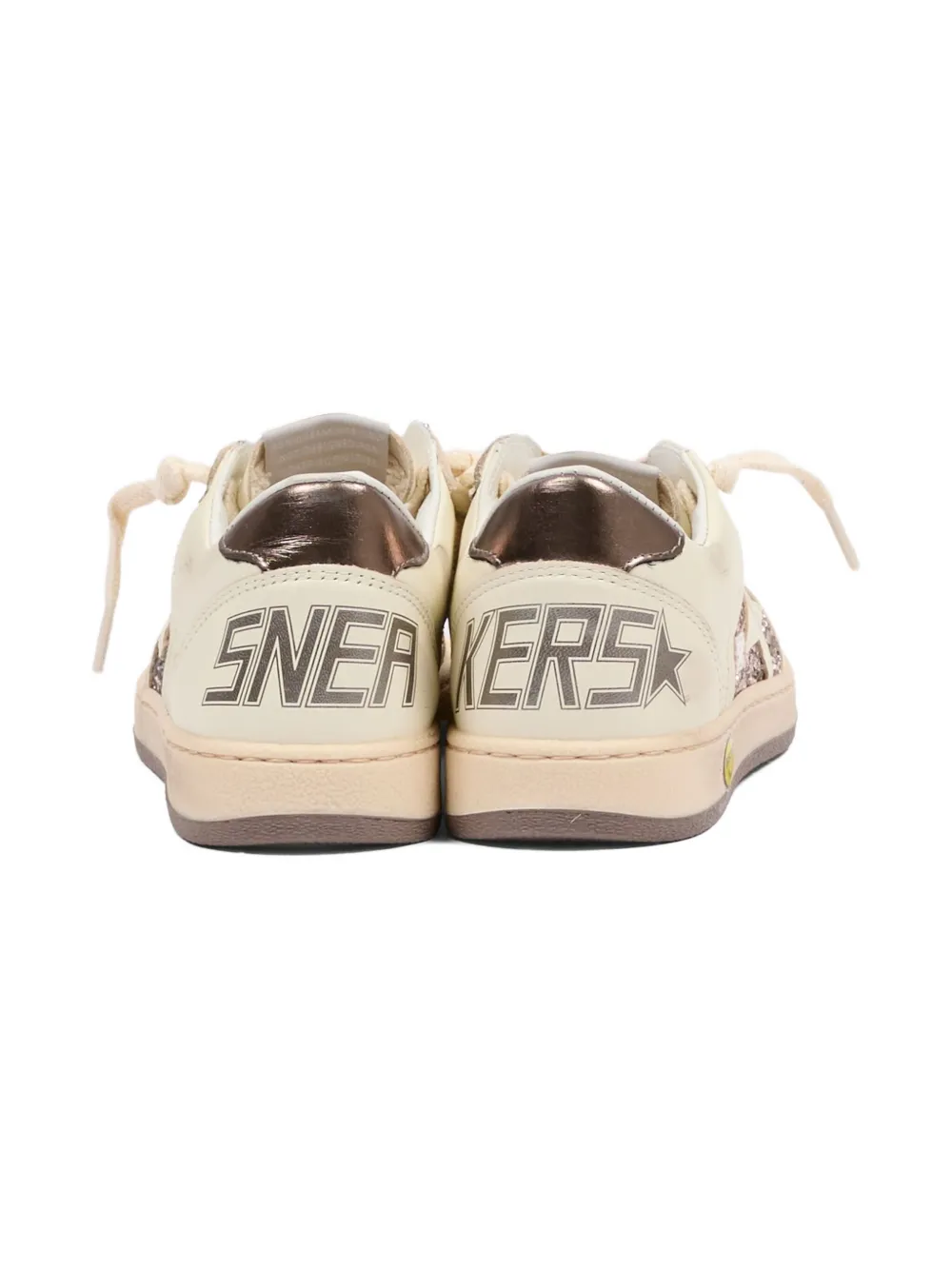 Кроссовки Ball Star с блёстками Golden Goose Kids, бежевый — фото 3