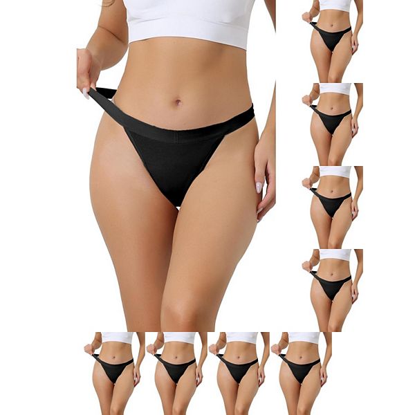 

9 упаковок женских дышащих трусиков-стрингов с защитой от протекания, 4 слоя, средняя посадка Inspire Chic, Black