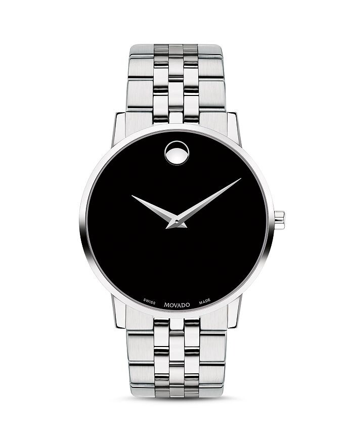 

Классические часы Movado Museum из нержавеющей стали, 40 мм, серебряный