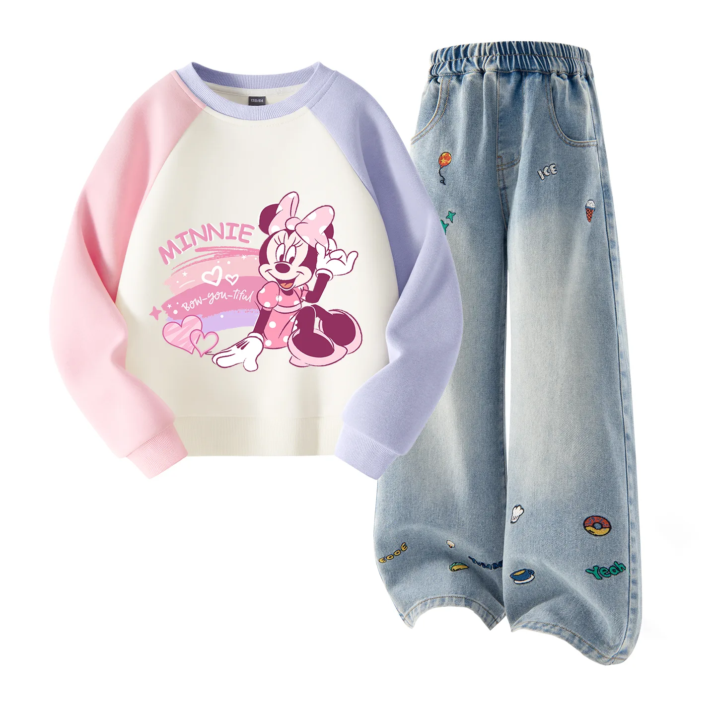 Детский спортивный комплект Casual Sportswear из 2 предметов Disney, Di Lifting Eye K Pink Purple+Solid Color Denim Blue — фото 4