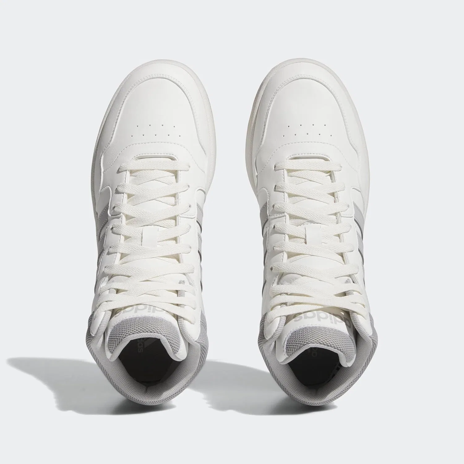 Мужские баскетбольные кроссовки Adidas Hoops 3.0 Mid Lifestyle в классическом винтажном стиле, Core White Grey Two Gum — фото 3