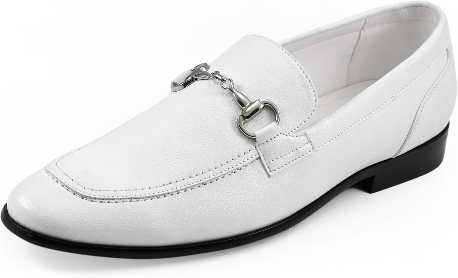 

Мужские слипоны Amali с металлической пряжкой, классические туфли для мужчин, формальные лоферы, смокинговые туфли, белый
