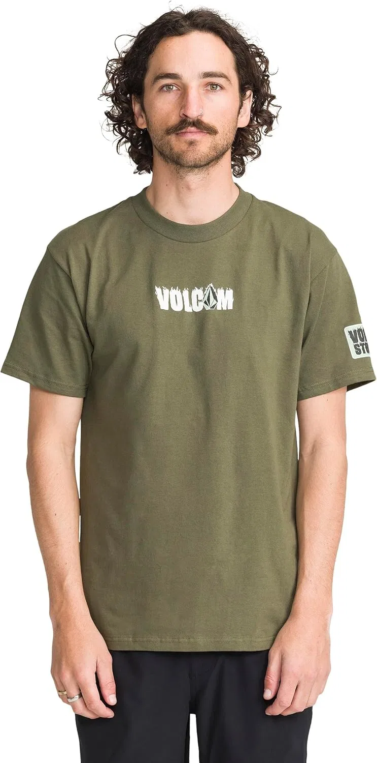 Мужская футболка с коротким рукавом Volcom, спортивная одежда для активного отдыха, Surplus Green