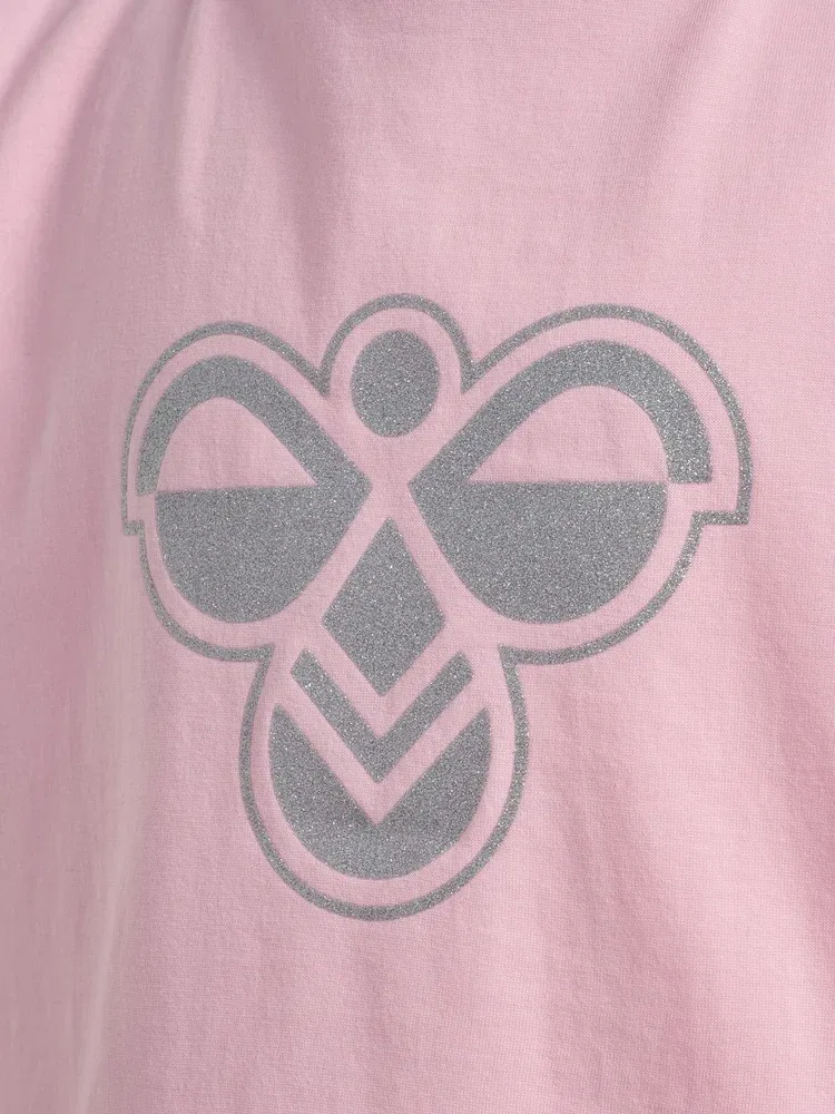 Футболка детская с принтом Hummel, розовый — фото 3