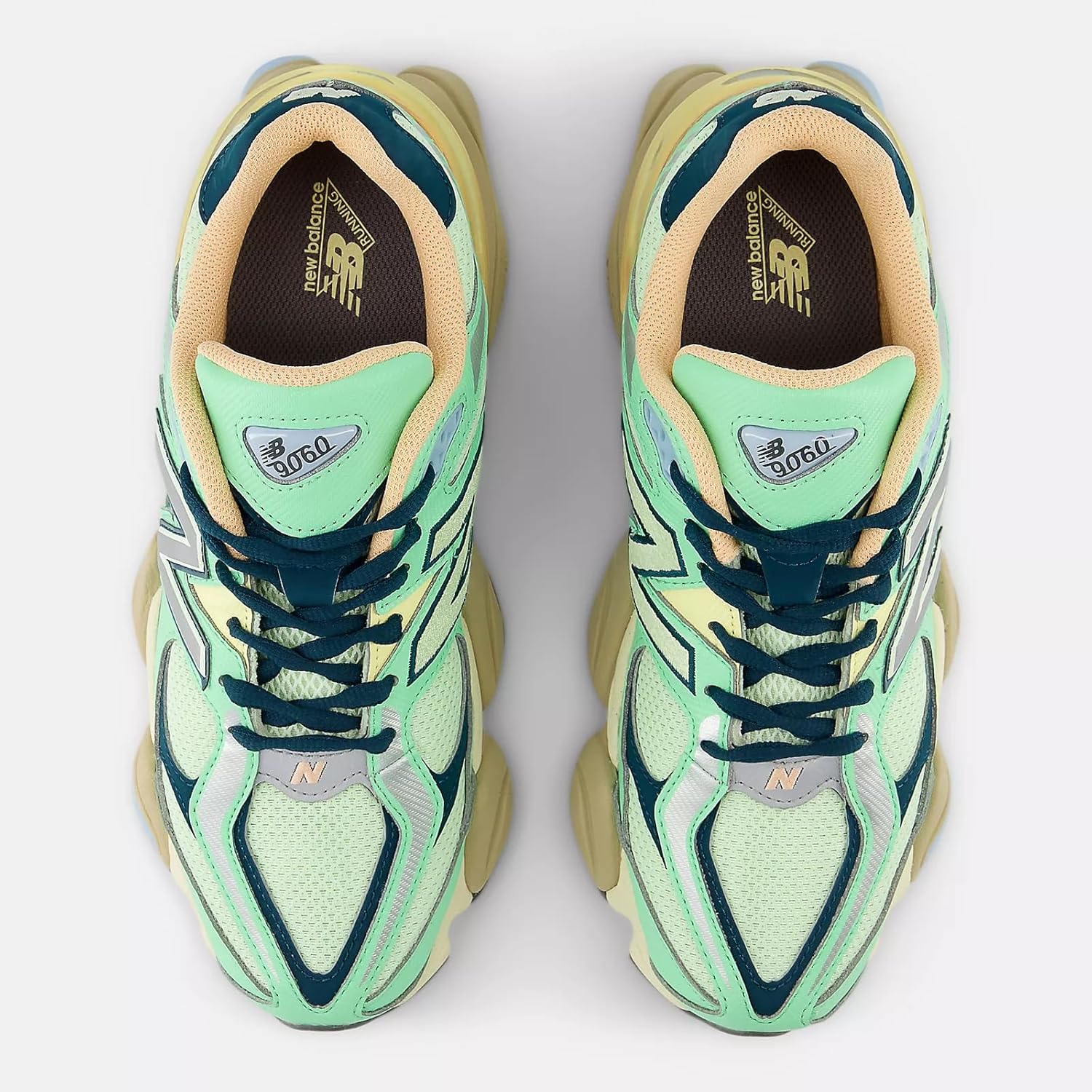 Мужские кроссовки New Balance 9060, Green/Sweetgrass/Deep Ocean/Silver Metallic — фото 4